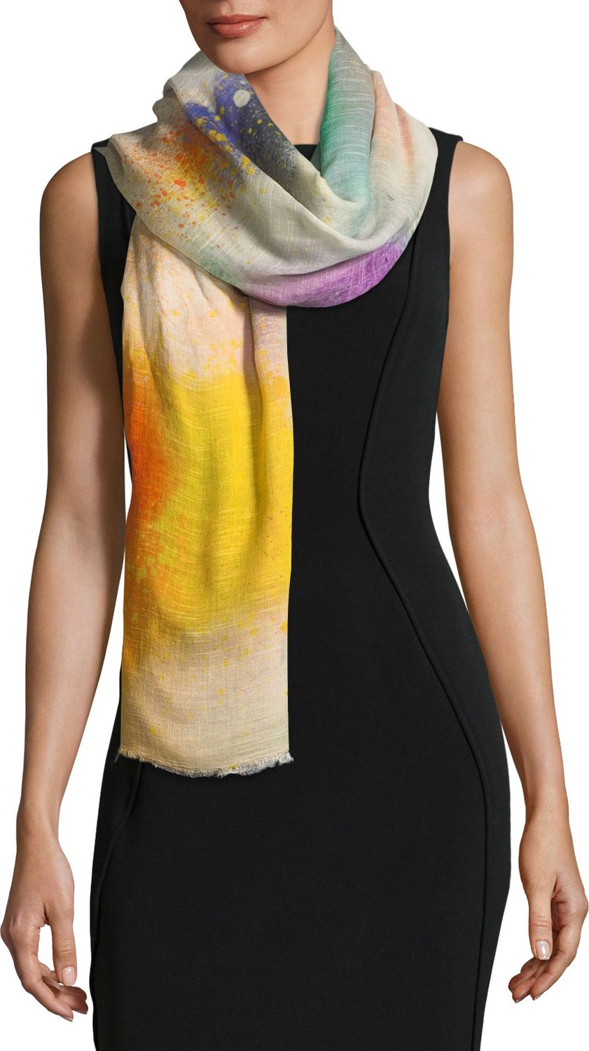 Faliero Sarti Spray Heart Rectangle Scarf