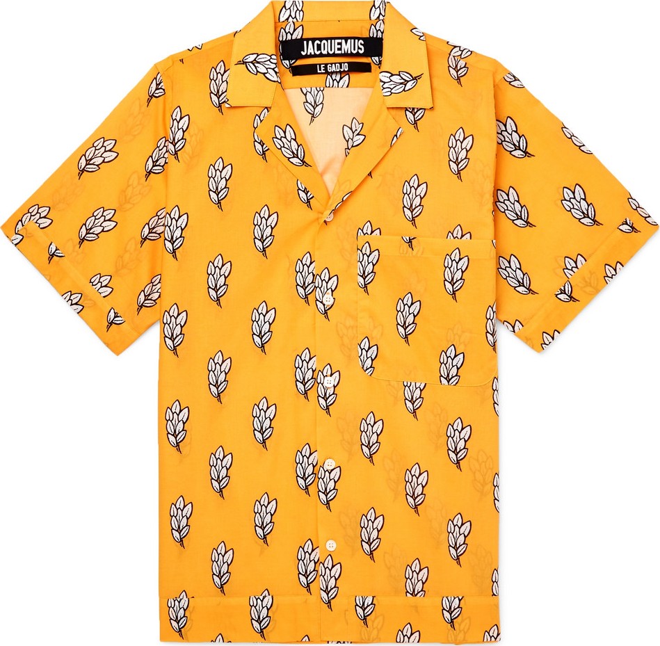 Jacquemus Camp-Collar Printed Cotton Shirt