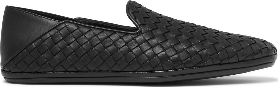Bottega Veneta Intrecciato Leather Collapsible-Heel Slippers