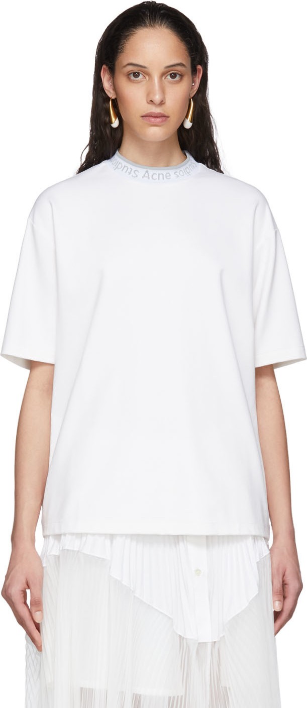 Acne Studios White Logo Rib Extorr T-Shirt