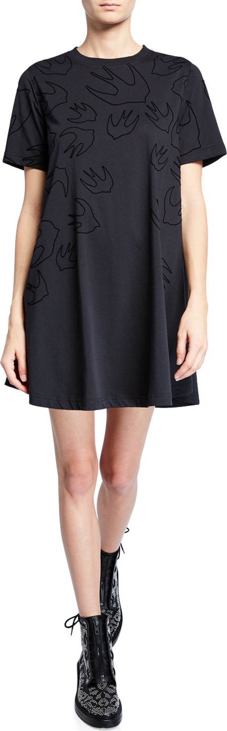 McQ - Alexander McQueen Babydoll Short-Sleeve T-Shirt Dress