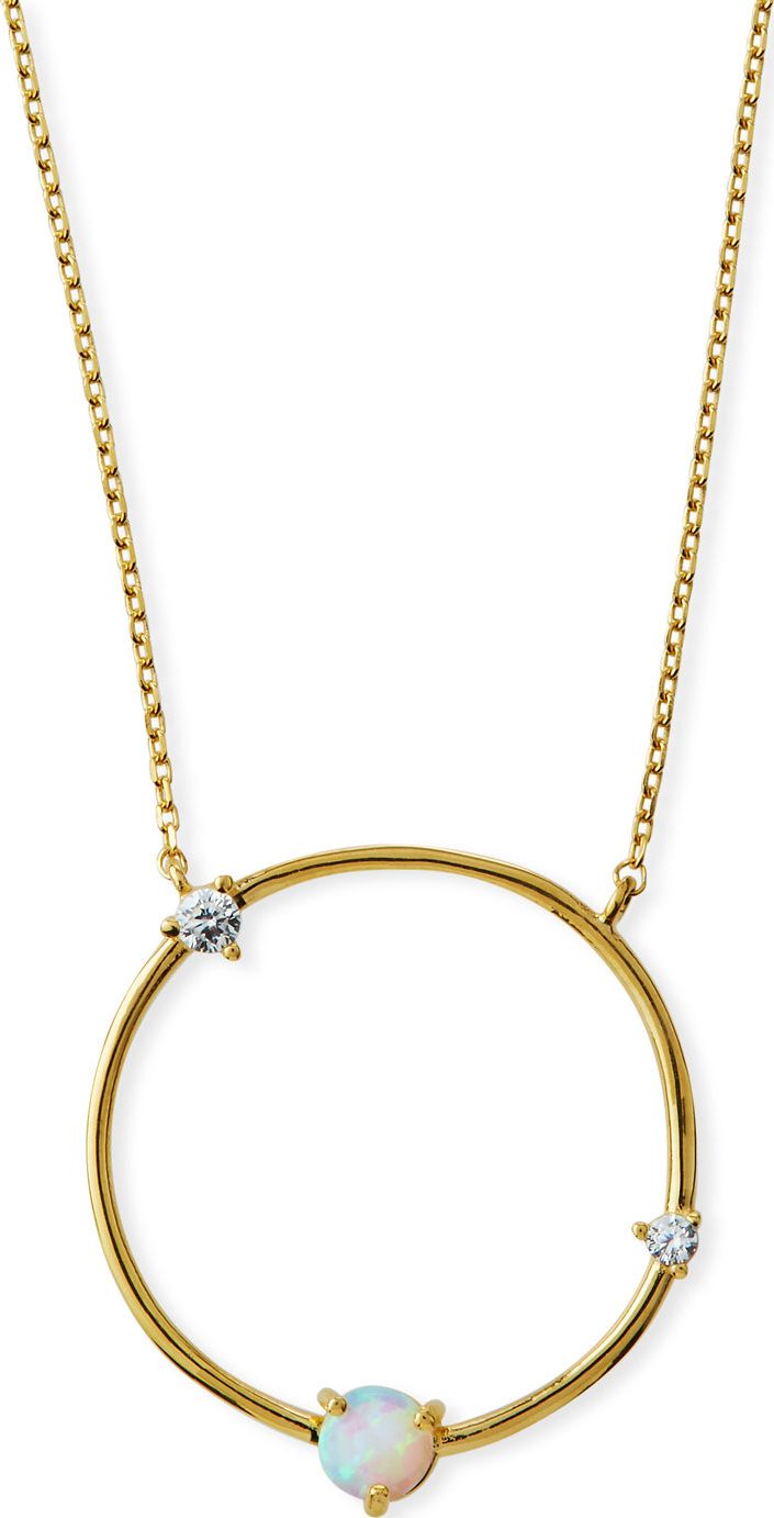 Tai Large Opal Circle Pendant Necklace