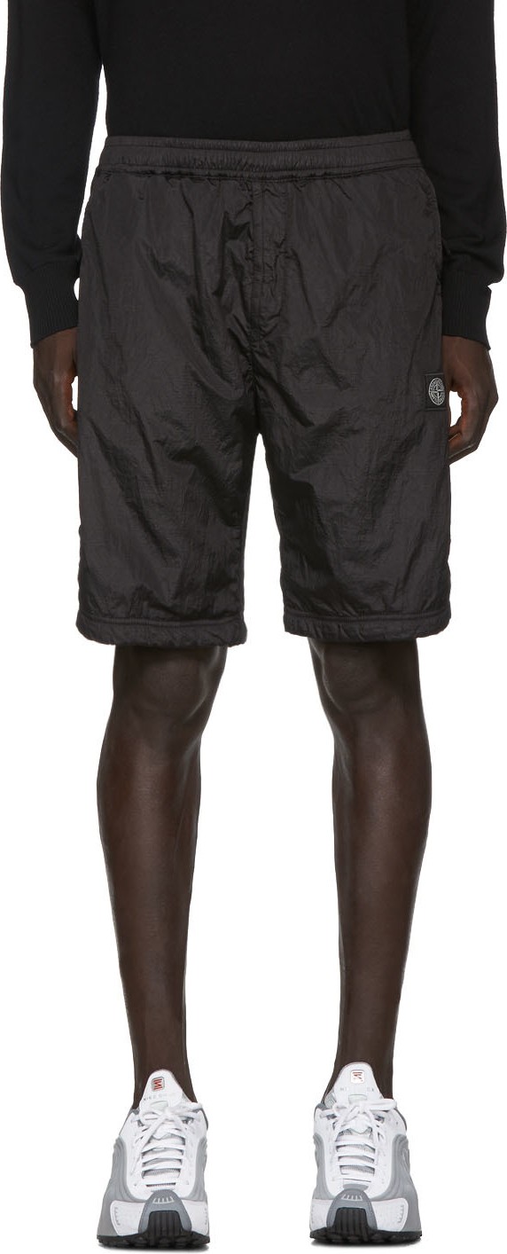 Stone Island Black Nylon Metal Bermuda Shorts