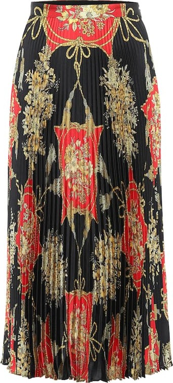 Gucci Printed silk midi skirt
