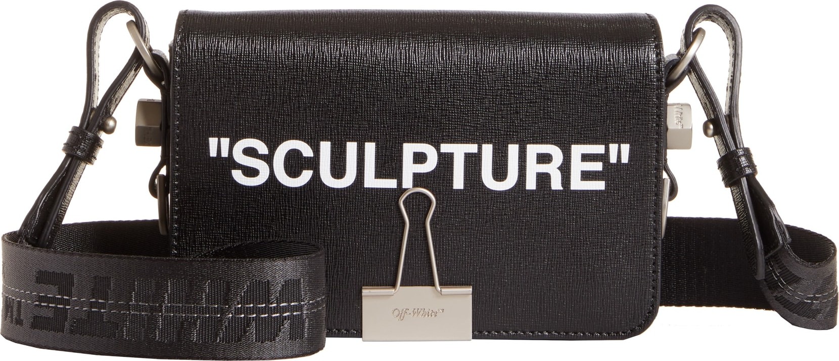 Off White Sculpture Leather Mini Flap Bag