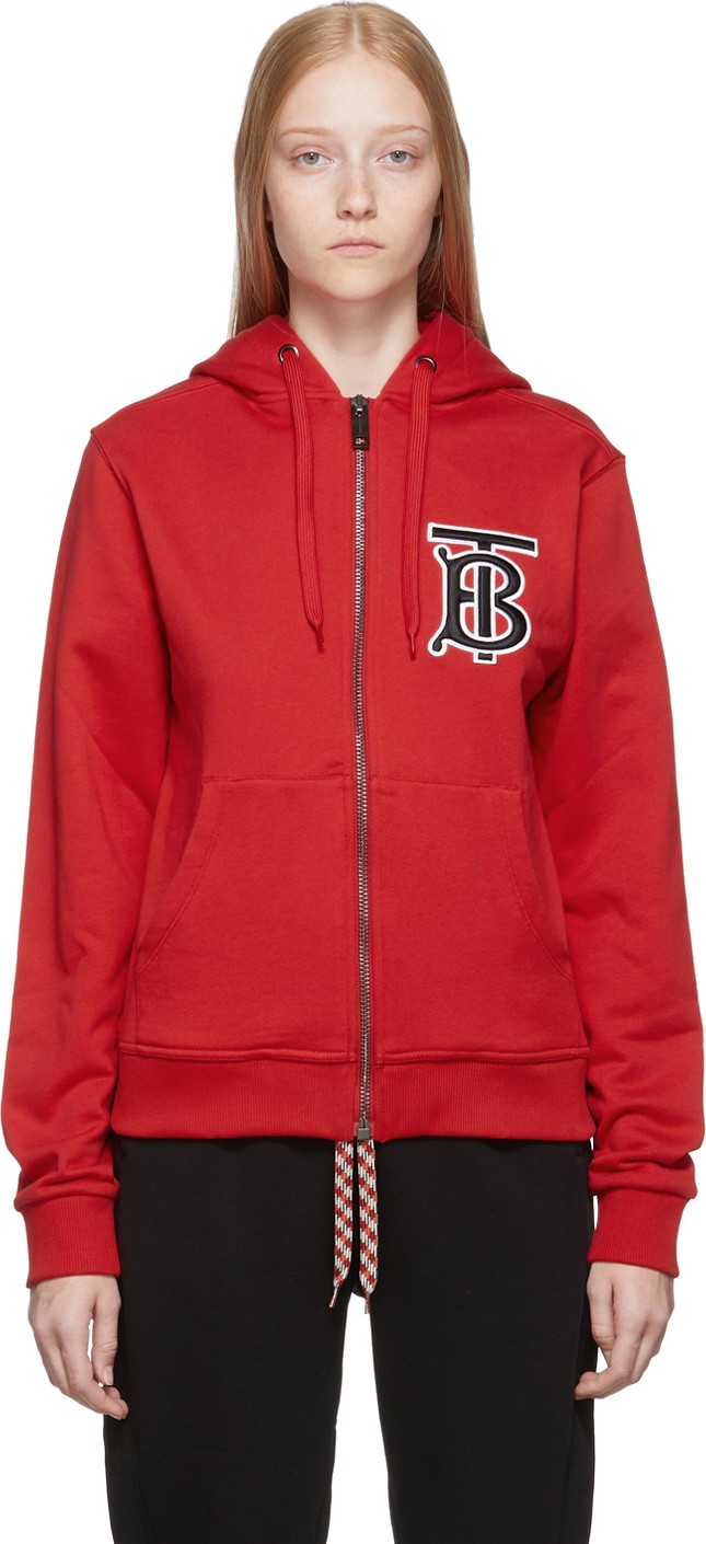 Burberry London England Red Monogram Oversized Aubree Hoodie