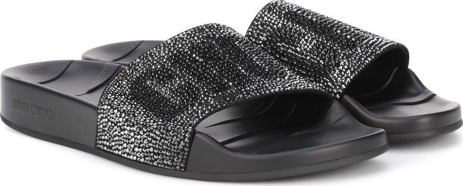 Jimmy Choo Rey crystal-embellished slides