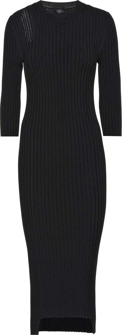 Joseph Cotton-blend ribbed knit midi dress