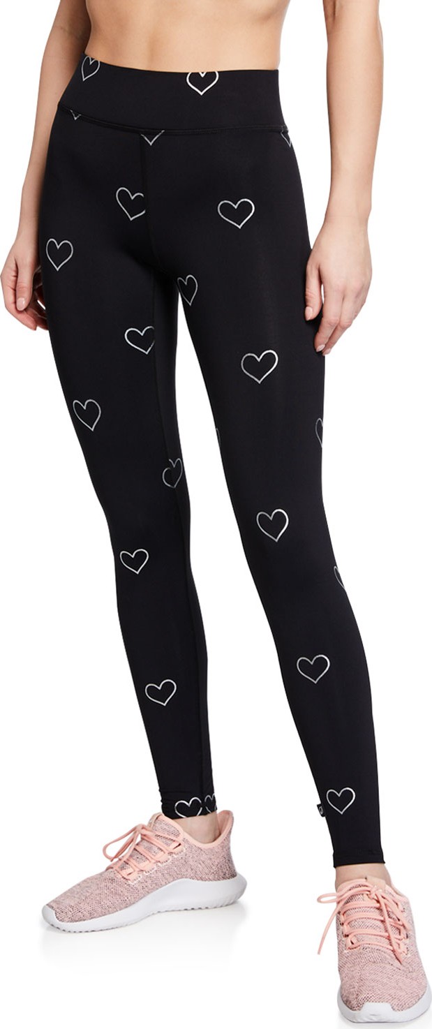 Terez Foil-Printed Tall-Band Performance Leggings
