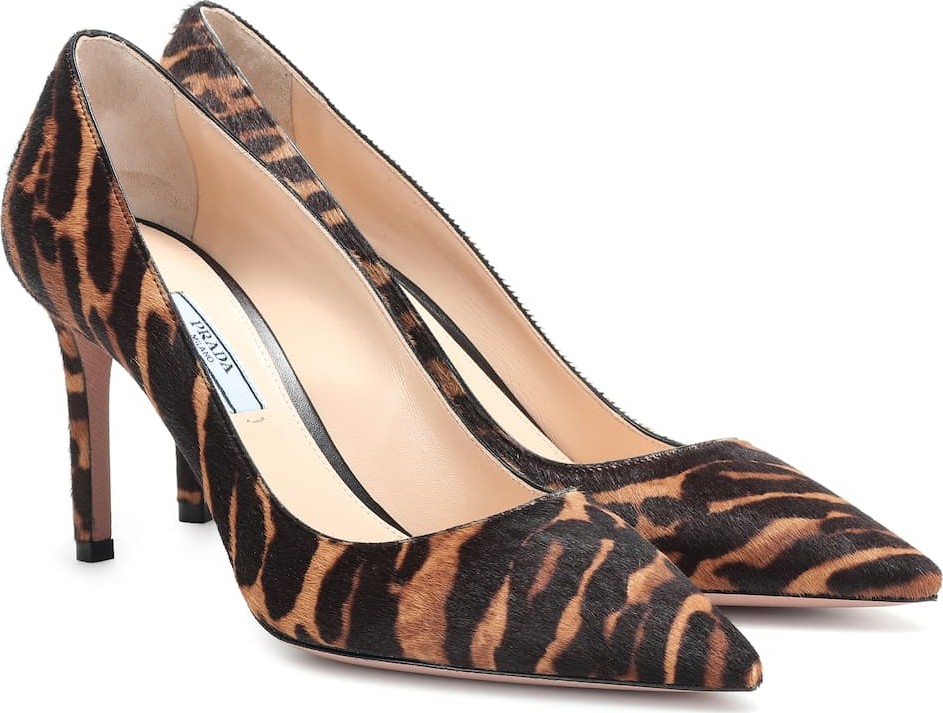 Prada Animal-print calf hair pumps