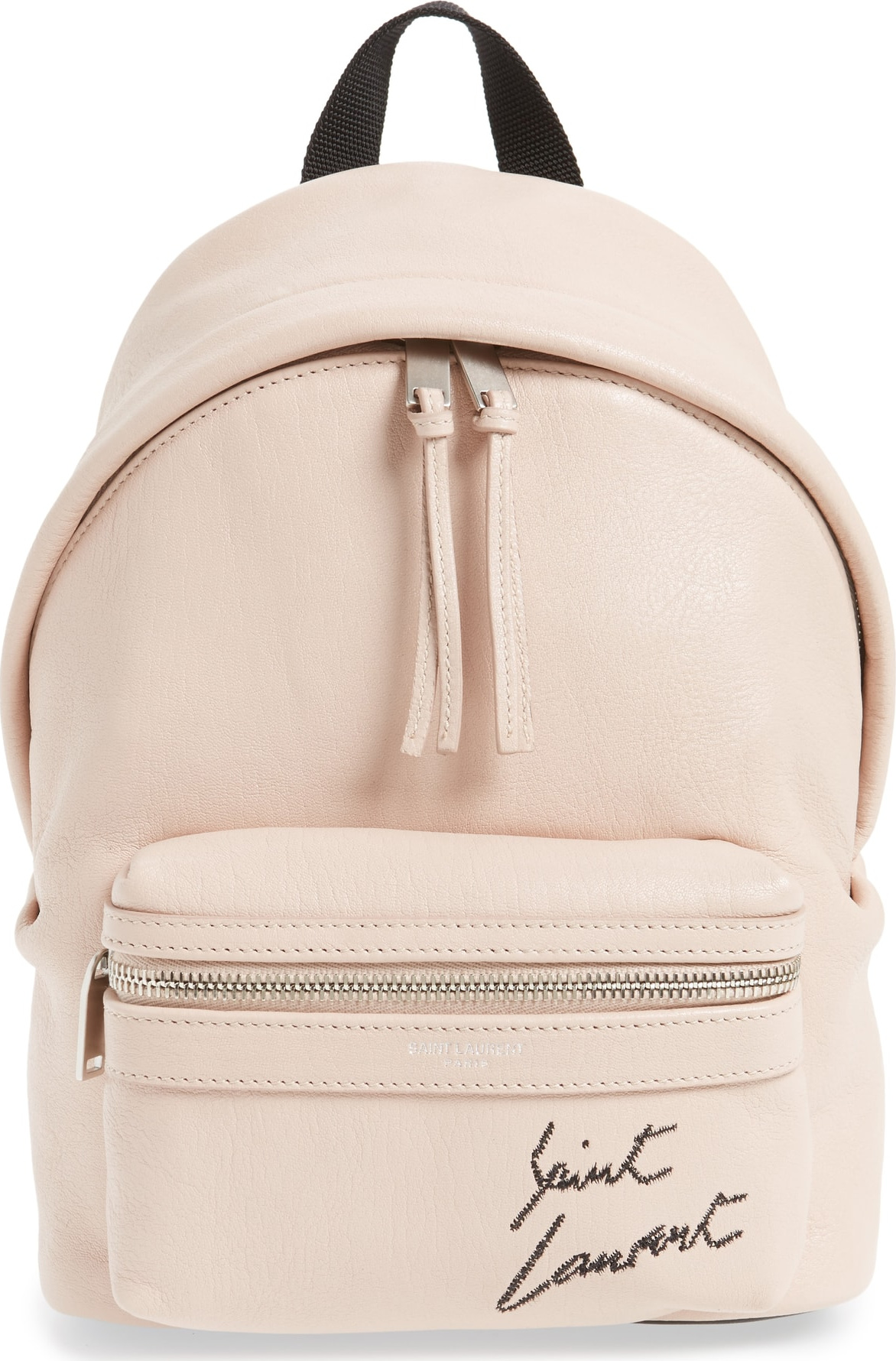 Saint Laurent Toy Embroidered Logo Leather Backpack