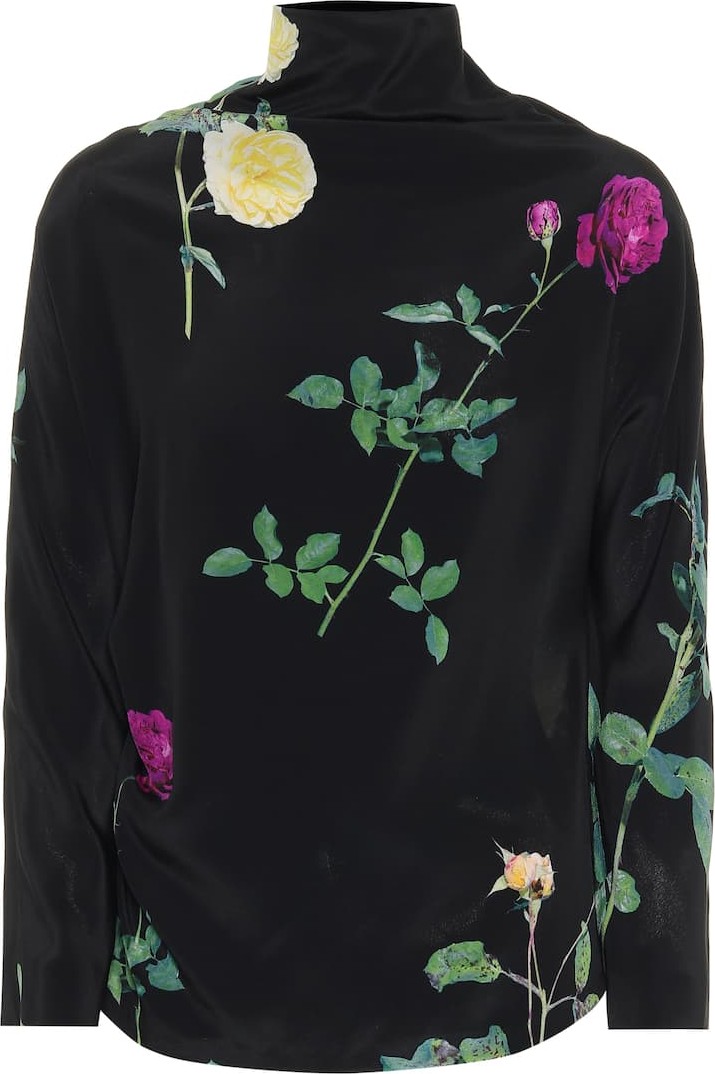 Dries Van Noten Floral silk-chiffon blouse