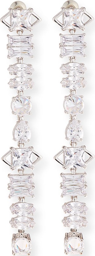 Fallon Jagged Edge Cubic Zirconia Drop Earrings