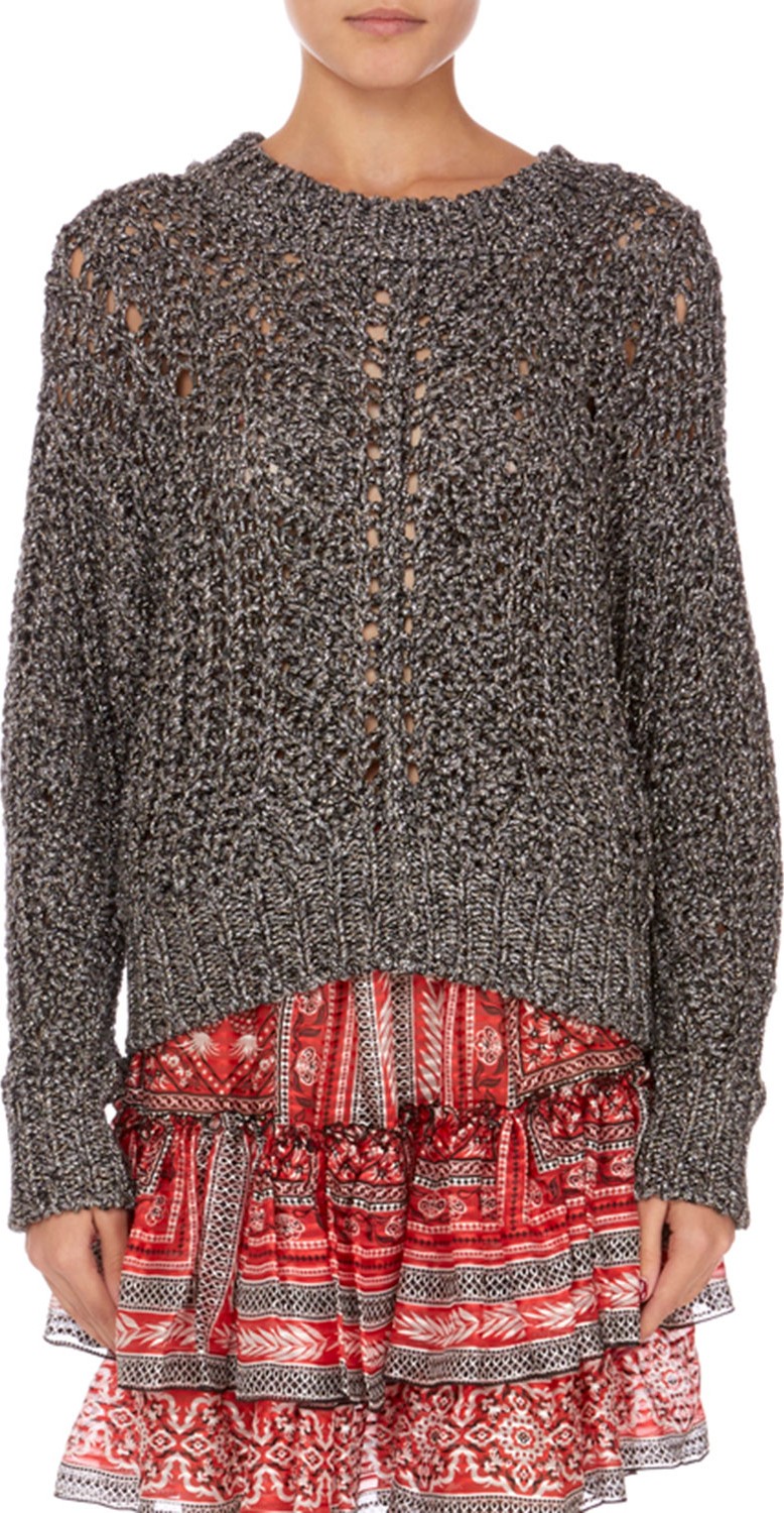 Isabel Marant Mays Metallic Crochet Sweater