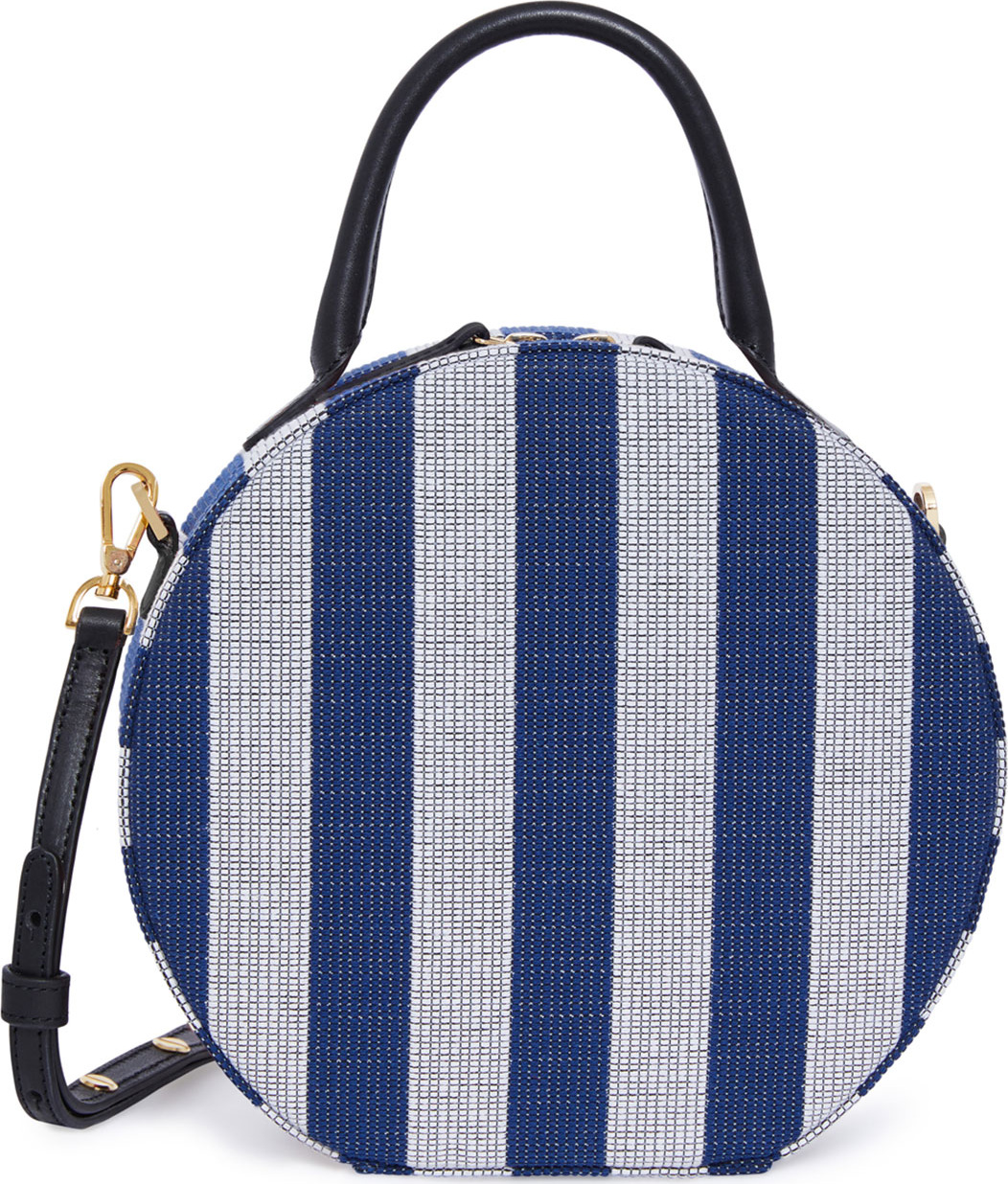 Mansur Gavriel Circle Striped Canvas Crossbody Bag