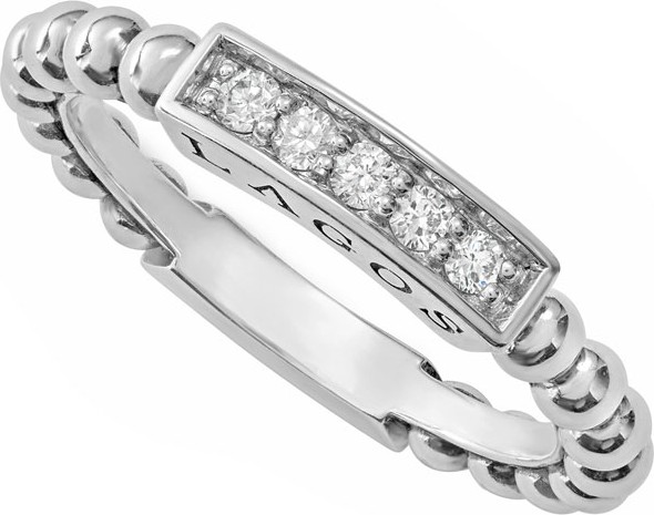 LAGOS Caviar Spark Diamond Station Stack Ring