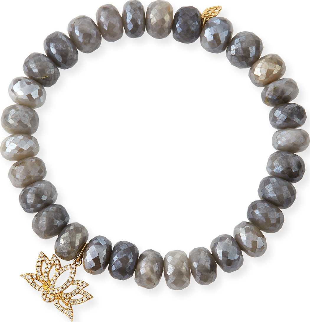 Sydney Evan 14k Silverite & Diamond Lotus Bracelet