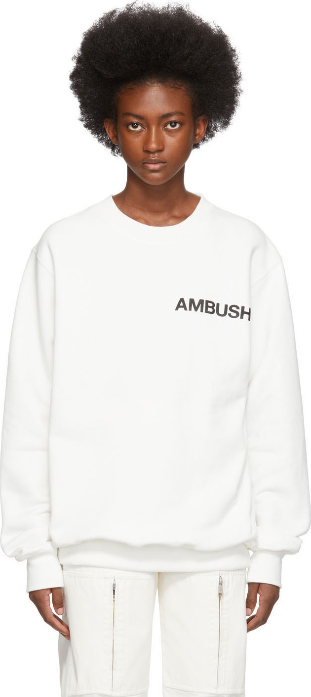 Ambush SSENSE Exclusive White Logo Sweatshirt