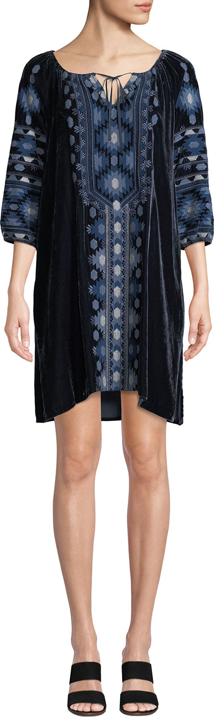Johnny Was Nomi Velvet Peasant Tunic Dress
