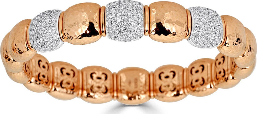 ZYDO Stretch 18k Gold Triple-Diamond Pave Bracelet