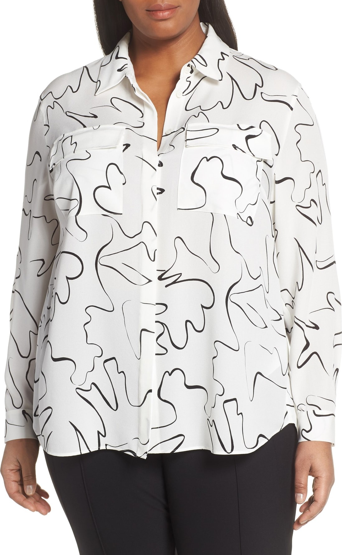 Lafayette 148 New York Zora Scribble Print Blouse