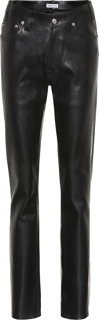 Balenciaga High-rise leather pants