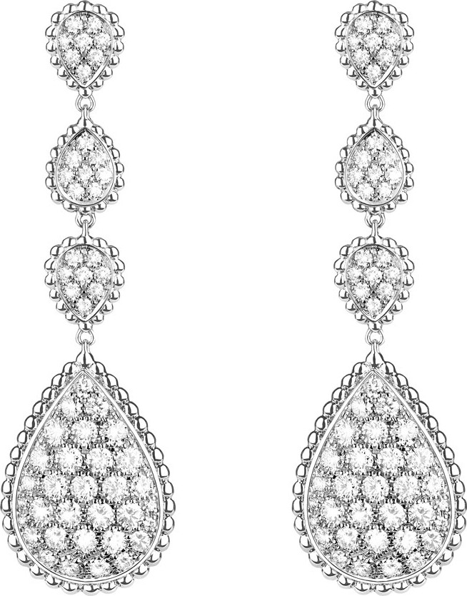 Boucheron Serpent Boheme 18k White Gold Diamond Drop Earrings