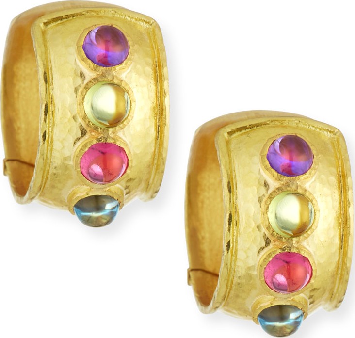 Elizabeth Locke Tutti Frutti Wide Hoop Earrings