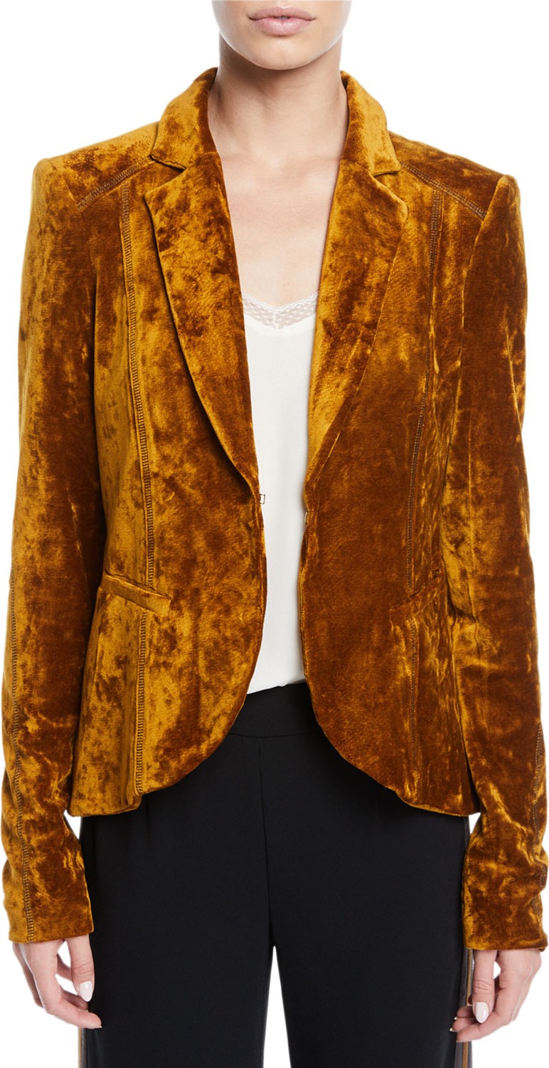 Nanette Lepore Art Lover Crushed Velvet Jacket