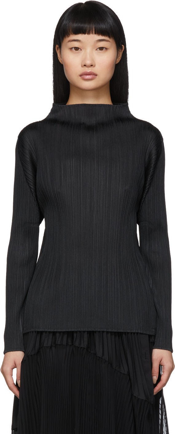 Pleats Please By Issey Miyake Black Pleats Basics Turtleneck