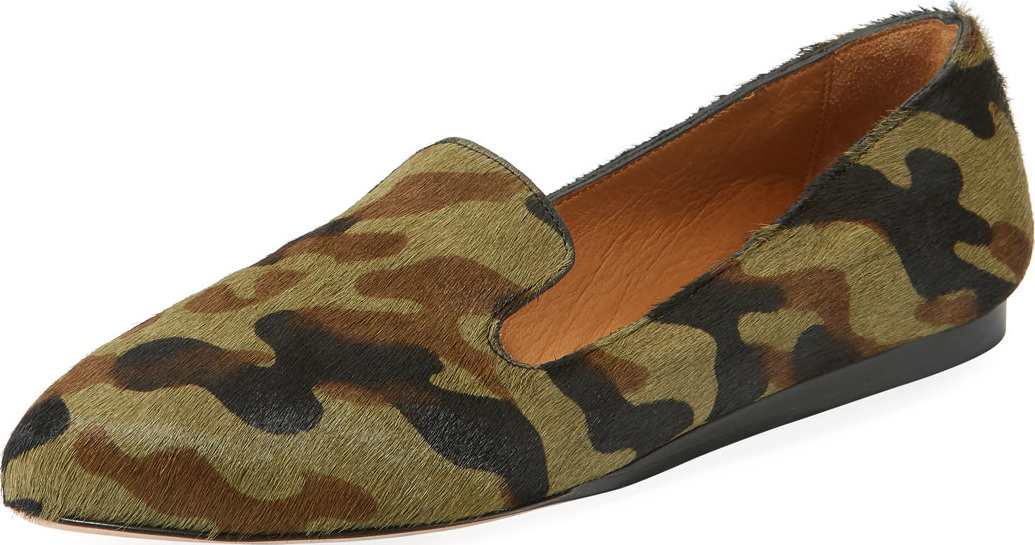 Veronica Beard Griffin Camouflage Fur Loafers