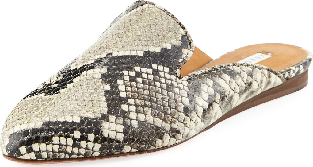 Veronica Beard Greyson Python-Embossed Mule