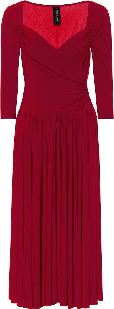 Norma Kamali Super Flair stretch-jersey midi dress