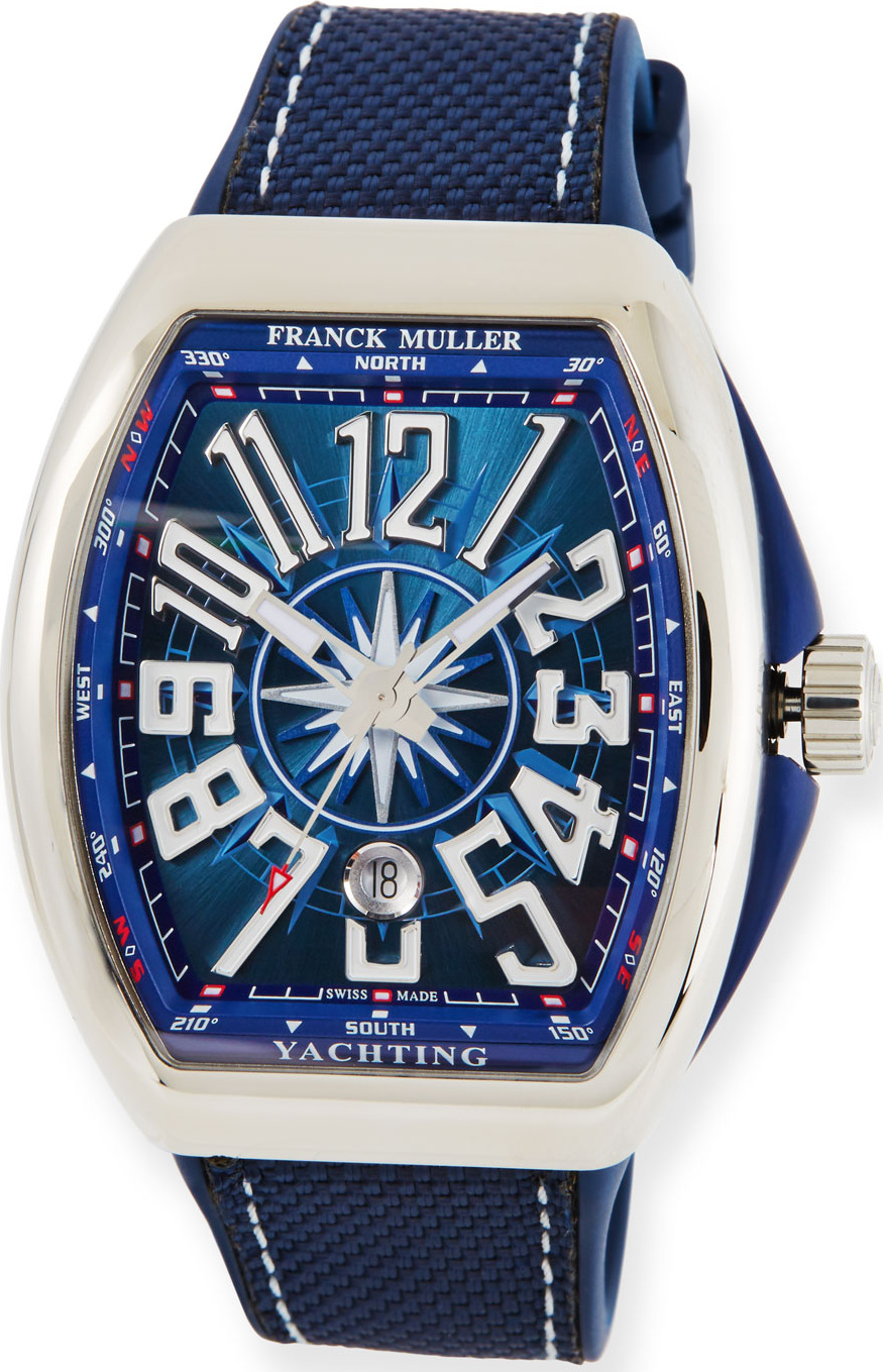 Franck Muller Vanguard Yachting Watch with Blue Carbon Fiber Strap
