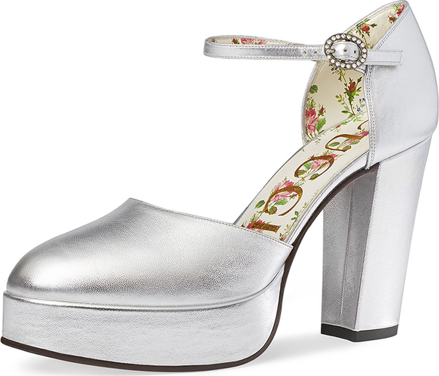 Gucci Metallic Platform Pump