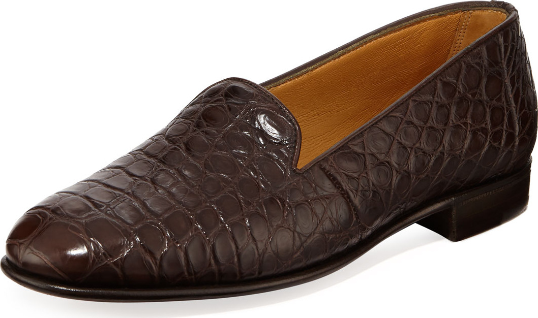 Gravati Alligator Slip-On Loafers