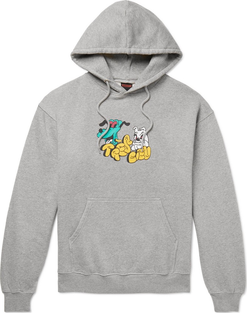 Très Bien Logo-Print Mélange Fleece-Back Cotton-Jersey Hoodie