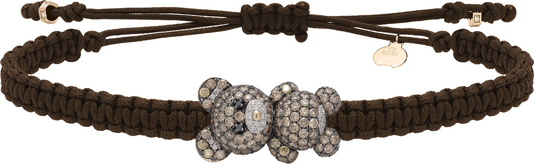 Pippo Perez 18k Mixed Diamond Teddy Bear Pull-Cord Bracelet