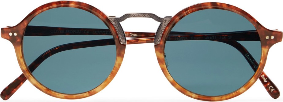 Oliver Peoples Kosa Round Frame Tortoiseshell Acetate And Gold-Tone Polarised Sunglasses