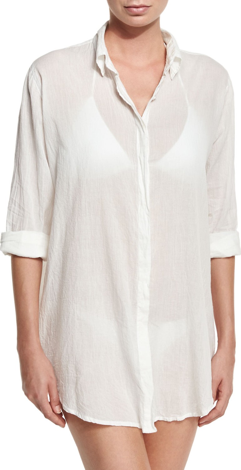 Letarte Button-Front Beach Shirt