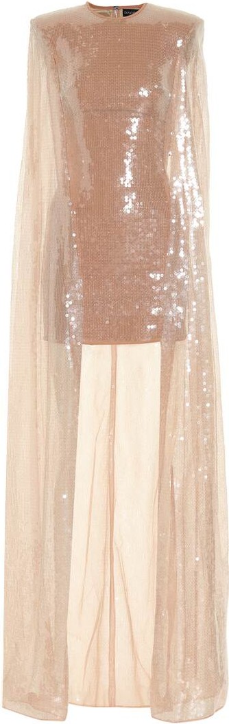 David Koma Sequined cape minidress
