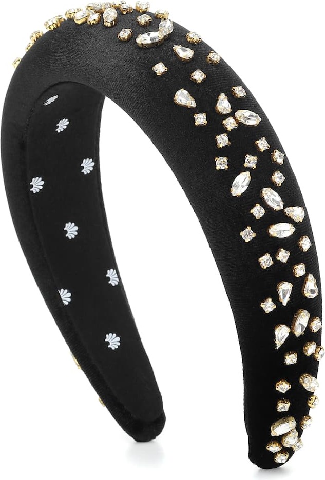 Lele Sadoughi Embellished velvet headband