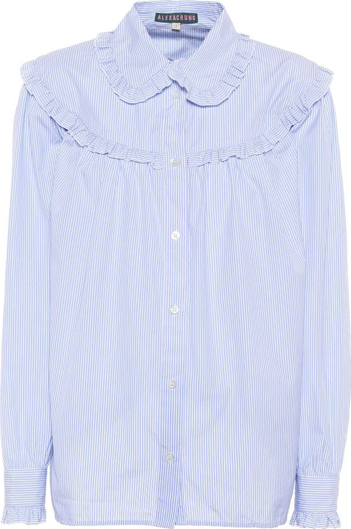 Alexachung Ruffled striped cotton shirt