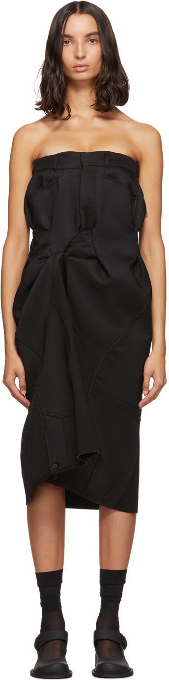 Maison Margiela Black Cavalry Twill Dress