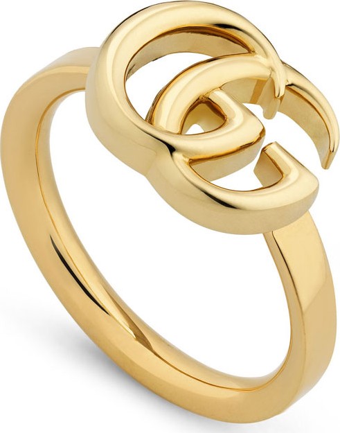 Gucci 18k Yellow Gold 13mm GG Running Ring  Size 6.75