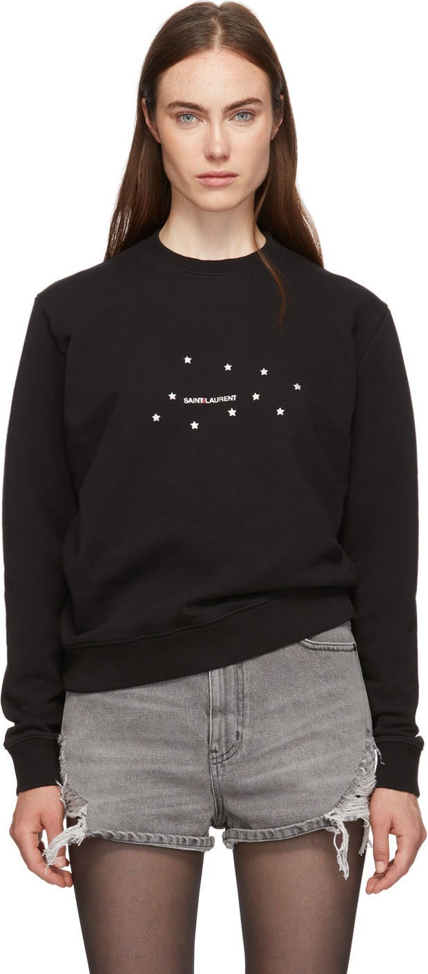 Saint Laurent Black Star Logo Sweatshirt