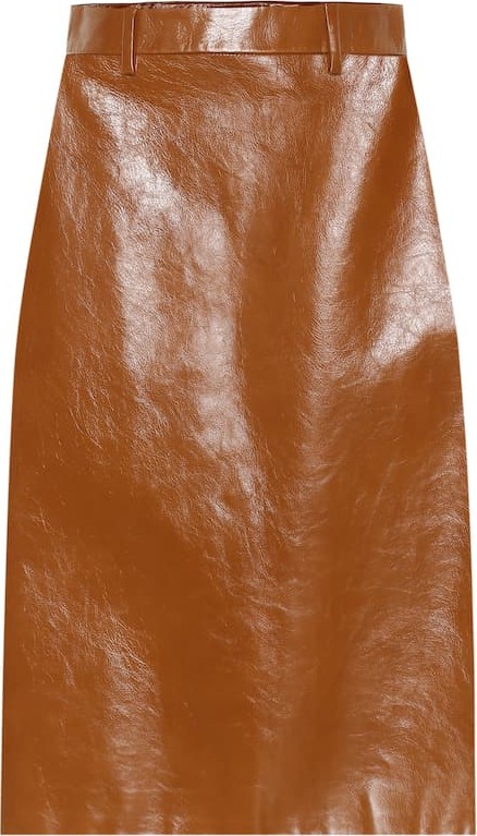 Prada Leather midi skirt