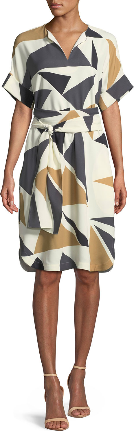 Lafayette 148 New York Jubilee Bold Triangles Knit Dress