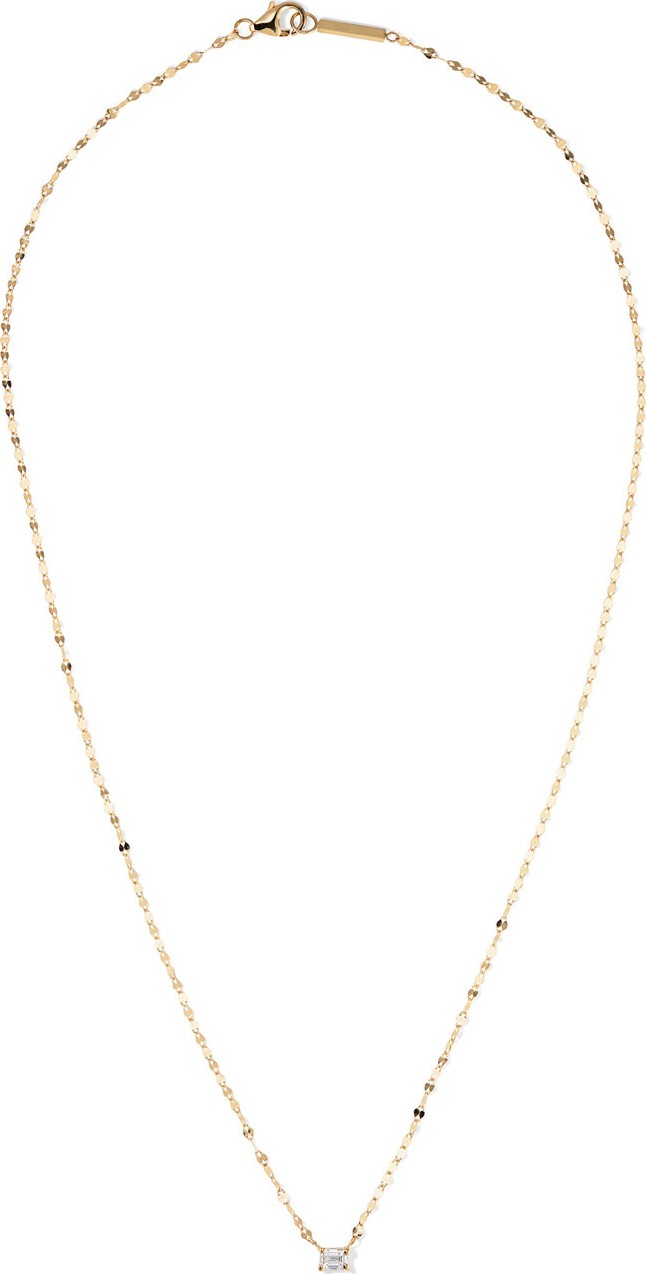 Lana 14k Gold Emerald-Cut Diamond Pendant Necklace