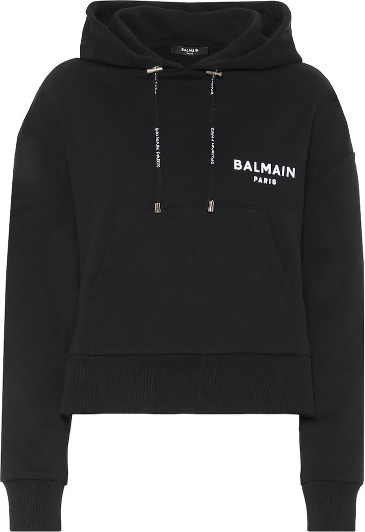 Balmain Cropped cotton hoodie